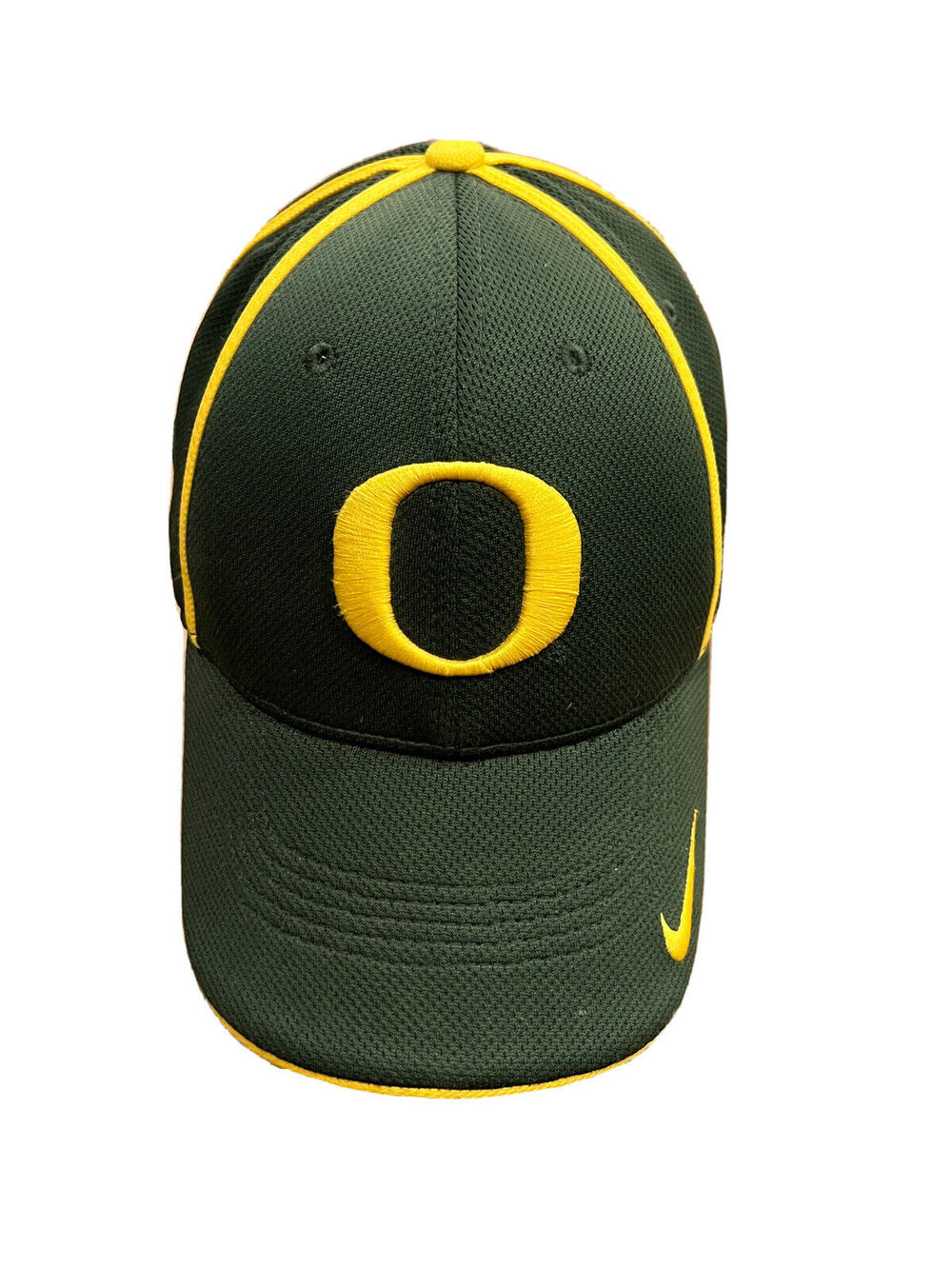 Nike Oregon Ducks Legacy91 Mens Green Yellow Fitted Hat Dri-Fit OSFM Cap